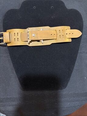 Leather Wrist Apple Watch Cuff Bracelet - Tan